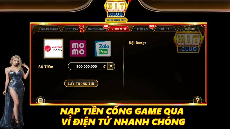 Nạp tiền cổng game qua ví điện tử nhanh chóng